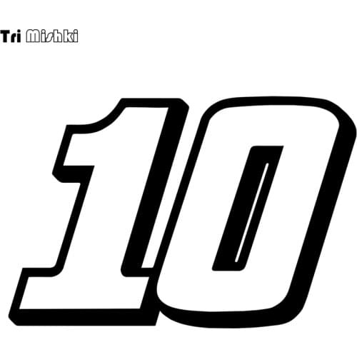 Tri Mishki HZX1186# racing number 10 helmet decals car sticker funny Vinyl Decals Motorcycle Accessories Stickers