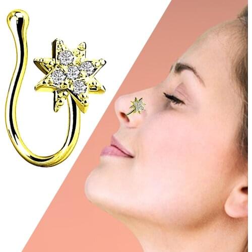 U Shaped Fake Nose Ring 18G Hoop Stainless Steel Body Piercing Jewelry