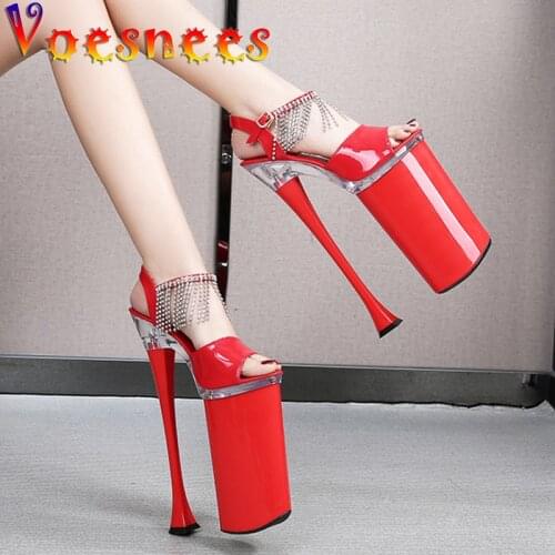 Voesnees Stiletto Heel Women Shoes Sexy Platform Summer 2021 Female Super High Heel Sandals Thin Heels 26cm Ladies Wedding Shoes