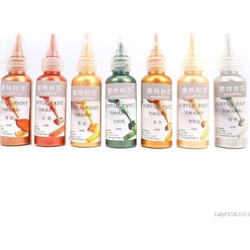 60ml Gold Paint Metallic Acrylic Paint Waterproof Not Faded DIY Painted Pigments