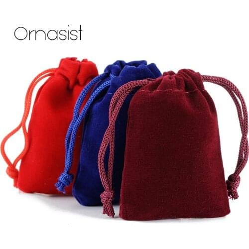 10pcs/lot 7×9，10×12cm Color Velvet Drawstring Bag Packaging Bag Christmas Wedding Gift Bag Ring Bracelet Necklace Storage Bag