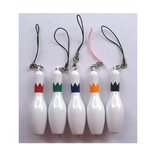 100PCS Bowling pin pen key chain free shipping