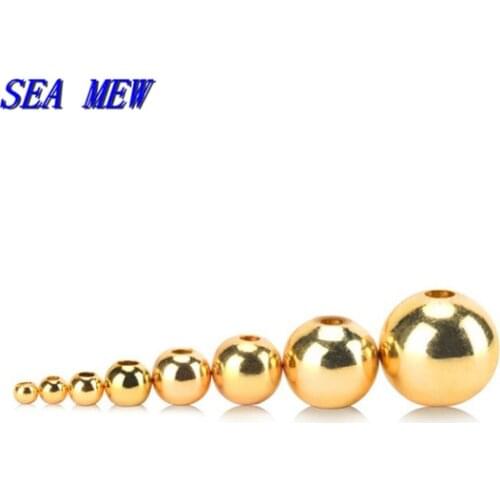 100 PCS 2-2.5-3-4-5-6-8-10-12mm Rhodium Gold Silver Plated Beads Metal Copper Smooth Round Beads DIY Jewelry Accessories