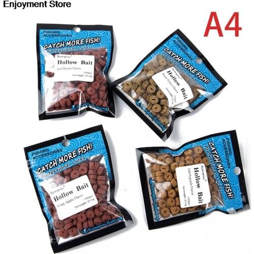 100pcs/bag Red Carp Fishing Hollow Bait Grass Carp Baits Fishing Baits Lure Formula Insect Particle Boilie Pellets Hook Up