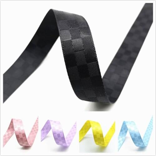 5 yards 15mm Lattice Pattern Satin Ribbon For Flower Gift Packing Wedding Decoration DIY #Ro