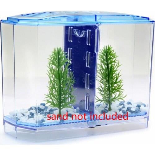 2 Size Acrylic Betta Fish Tank Aquarium Mini Aquarium Incubator Isolation Hatchery Mini Fish Bowl Reptile Cage Turtle House