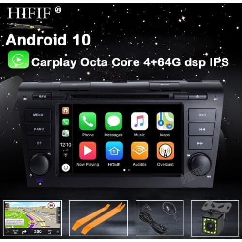 DSP IPS Android 10 Car DVD Player For Mazda 3 GPS Navigation 2Din Steering Wheel 1024*600 8 Core 4GB+64GB Radio WIFI Bluetooth