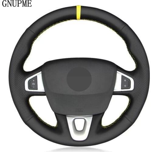 Steering Wheel Cover DIY Black Genuine Leather Car Steering Wheel Covers For Renault Megane 3 (Coupe GT) RS 2010-2016