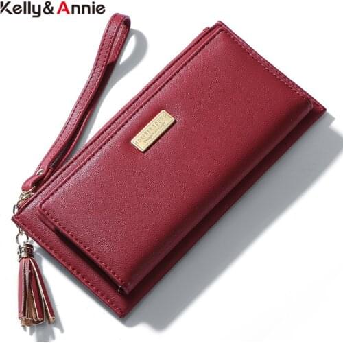 Brand Wristband Tassel Women Wallets Many Departments Long Ladies Purse Card Holder Cell Phone Pocket Female Wallets Cartera HOT