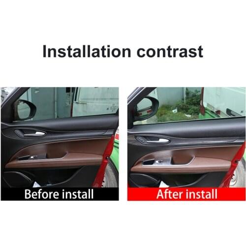 For Alfa Romeo Stelvio 2017-2020 real carbon fiber car interior panel cover trim panel car accessory door panel