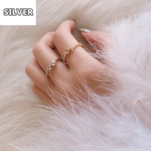 3colors 925anillos Silver Flower Ring Female Branches Horse Eye Shaped Zircon Rose Gold Party Ball Size 4-13 14k Gold Jewelry