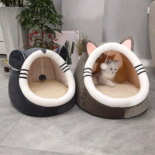 Cat Beds Mats Bed for Cats House Kitten Pet Products Mat Tent Accessories Lounger Pillow Cushion Space to Take Care of Pets All