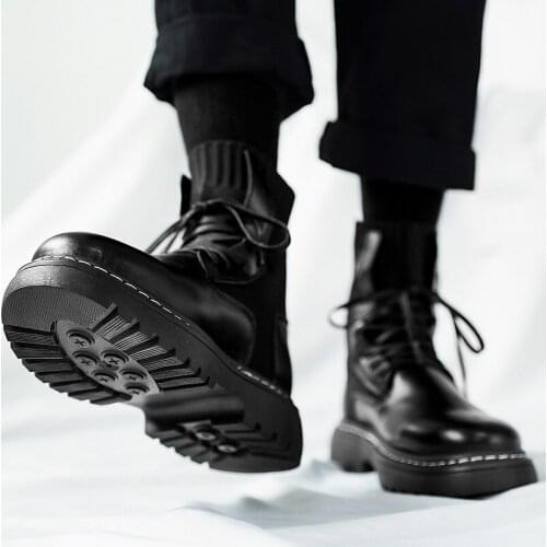 Martin Boots Mens 2021 Autumn and Winter New Fashion Mens Boots Trend Outdoor Leather Boots High-top Mens Boots