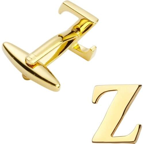 Mens jewelry high quality metal/gold fashion cufflinks, French shirt cuff links letters Z cufflink name logo