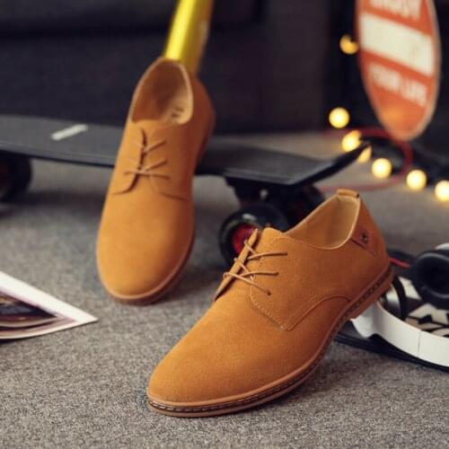 New Spring Suede Leather Men Shoes Oxford Casual Shoes Classic Sneakers Comfortable Footwear Dress Shoes Large Size Flats 2021