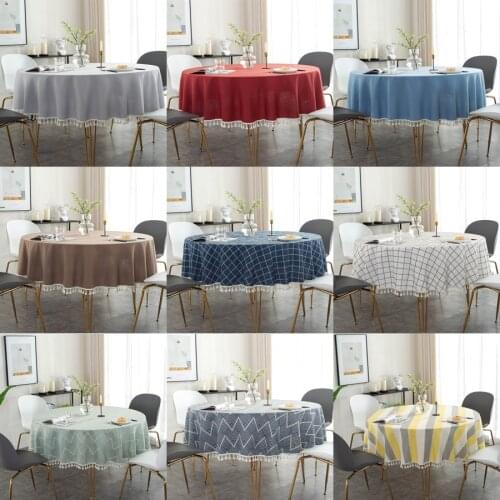 Nordic Simple Table Cloth Round Solid Color Imitation Cotton Linen Table Cover Cloth Tablecloth Home Dining Party Table Decor