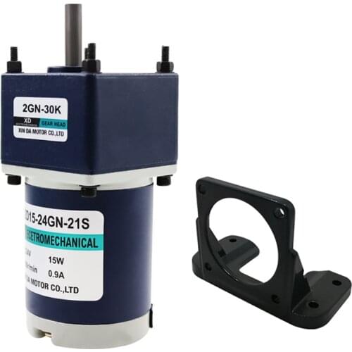 High Torque DC Gear Motor Worm Gear Gearbox Worm Gear Reducer RV Motor High Power 15W 10-600RPM 12V/24V