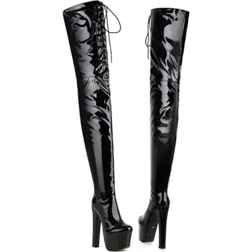 BLXQPYT Over Knee Boots Women Autumn Winter Zapatos De Mujer High Heels 15.5cm Platform 6cm Fashion Botas Casual Shoes 3030