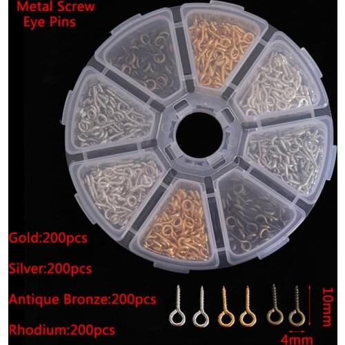 SAUVOO Mixed Styles DIY Jewelry Findings Material Beads Cup Earring Hook Jump Ring Hook Pin Box Sets For Jewelry Making Findings