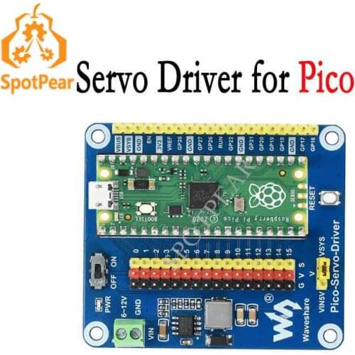 Servo Driver Module for Raspberry Pi Pico, 16-ch Outputs, 16-bit Resolution