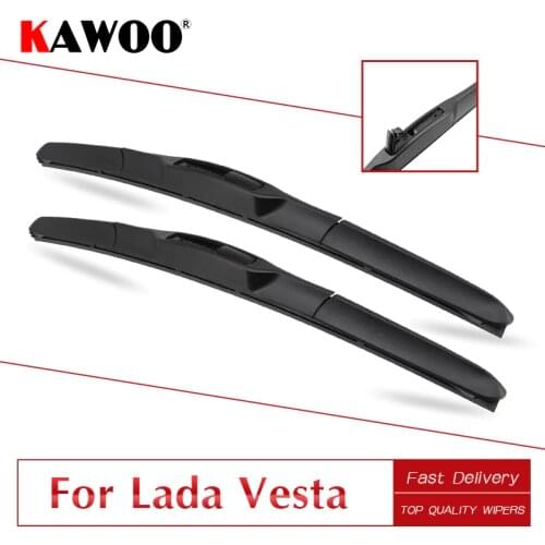 KAWOO For Lada Vesta 24" 18" 2015 2016 2017 2018 Car Accessories Windscreen Wiper Blades Natural Rubber Fit U Hook Type Arms