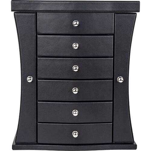 Jewelry Box Vintage 7 Drawers Armoire With Mirror Extra Large Chest Necklaces Storage Organizer Casket