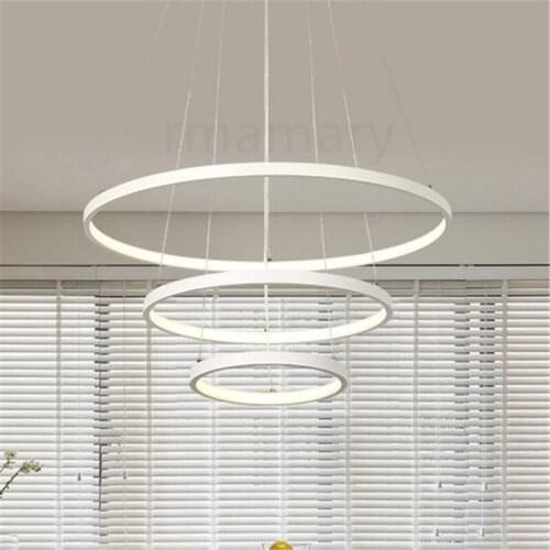 Modern pendant lights for living room dining room 80cm Circle Rings acrylic aluminum body 110V/220V LED Pendant Lamp fixtures