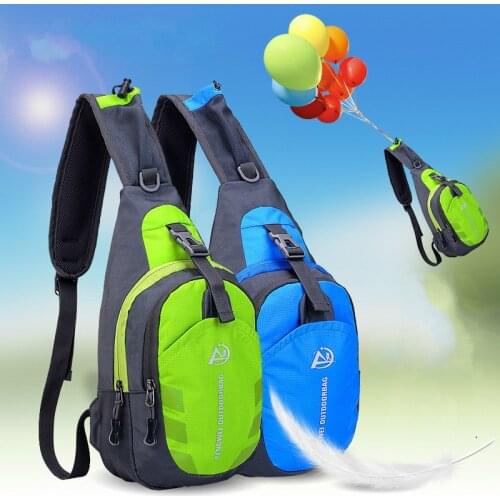 Men Women Outdoor Bags Waterproof Nylon Shoulder Bag Sport Leisure Pockets Chest Bags Unisex Design Crossbody Jogging Bag