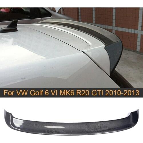High Quality Carbon Fiber Car Rear Wing Spoiler For VW Golf 6 VI MK6 R20 GTI 2010-2013 Auto Car Spoiler Wing Boot Lip Black FRP