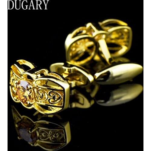 Jewelry shirt Fashion cufflink for mens Brand crystal Cuff link Gold Luxury Wedding Button male High Quality Free Shipping