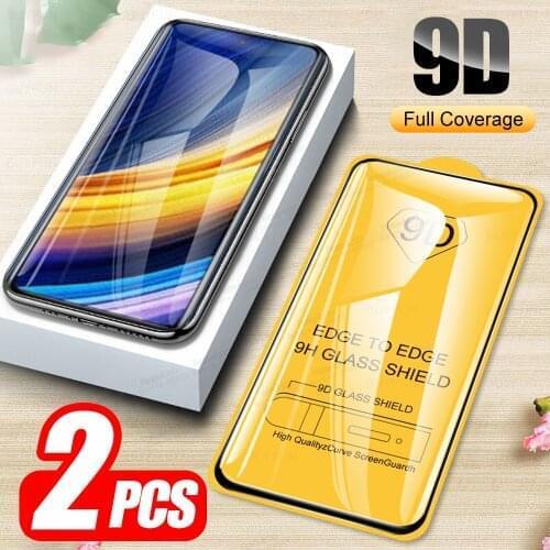 2pcs 9D Full Glue Tempered Glass For Xiaomi Poco X3 Pro Glass Screen Protector PocoX3 Pocco PocoPhone X 3 X3Pro Protective Film