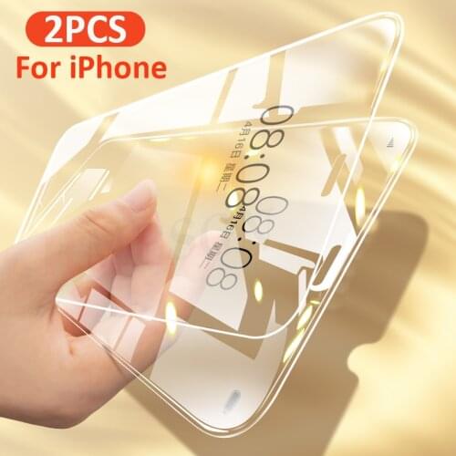 2PCS Full Cover Tempered Glass On the For iPhone 7 8 6 6s Plus Screen Protector On iPhone 11 12 Pro X XR XS MAX SE 5 5s Glass