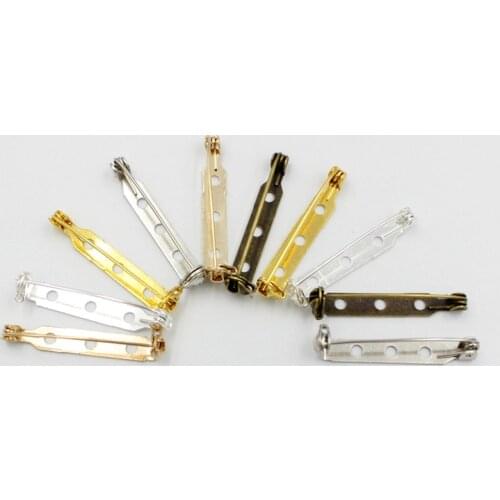 10pcs 20/25/32/38 mm Bar Pins Brooch Base Backs Safety Clasp Badge Holder Finding Safe Lock Brooch Pins For DIY Jewelry Making