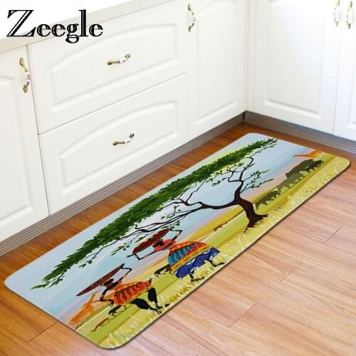 Zeegle Christmas Decor Kitchen Mat 55x160CM Floor Mat Non-slip Bathroom Mat Carpet For Living Room Mats Bedroom Bedside Rugs