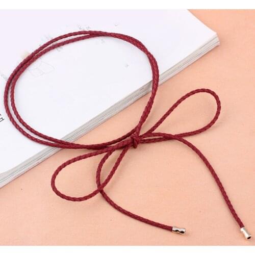 Female Braided Waist Belt Women Long Waist Rope Solid Color Thin Waist Chain For Dresses Simple Waistband Lady Hair Accessories