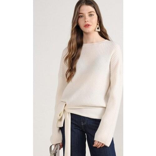 High-end 100% cashmere sweater women crew neck long sleeve oversized pullovers ladies fashion designer soft autumn winter jumper