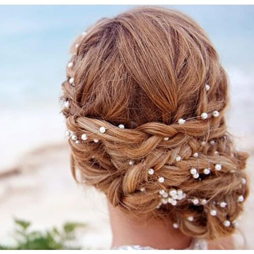 Luxury Hair Band Flower Handmade Floral Pearl Wedding Headband Bride Hair Jewelry Women Gifts Bridal Headwear Fashion Hairpin
