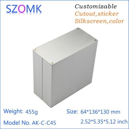 1 pc, 64*136*130mm top sales aluminum housing diy equipment box amplifier case aluminium enclosures for electronics project box