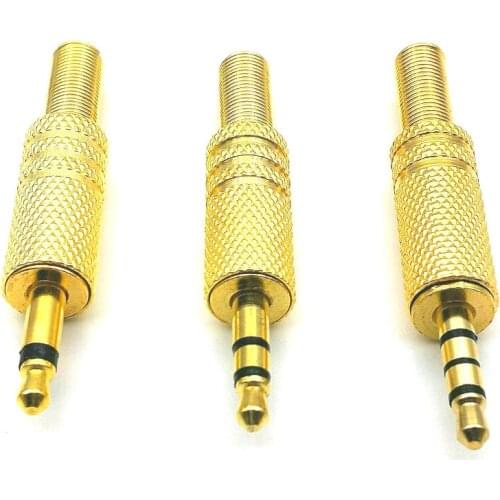 10pcs Gold plate 3.5mm mono stereo 4 Pole Jack Plug Audio connector adapter
