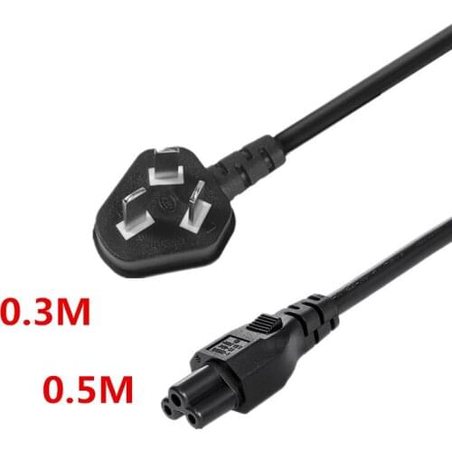 20CM CN AU 3 Pole Elbow Plug IEC 60320 C5 3 Prong Short Laptop Portable Power Cable 10A 250V for HP IBM ASUS TCL power adapter