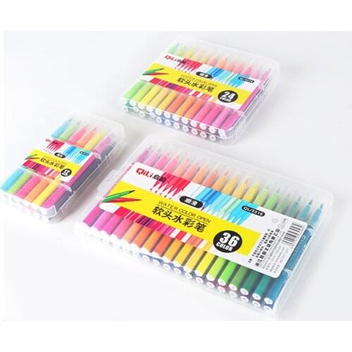 12/24/36 Colors FineLiner Single Tip Brush Pens Drawing Painting Watercolor Art Marker Pens School Supplies