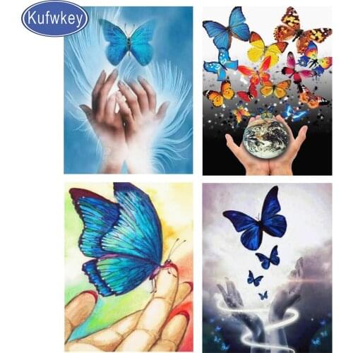 3d round Embroidery Butterflies Cross Stitch 5D Full Square Diamond Painting Animals Rhinestone Art Handicraft Home Decor