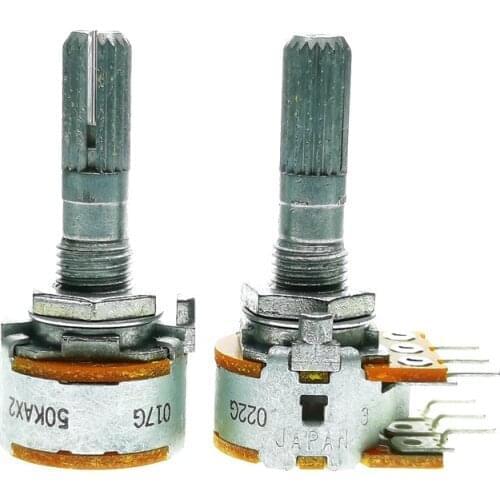 6PCS Original Japan ALPS RK16-25MM 50K 100K 100KAX2 50KAX2 Hifi Audio Dual-unit Rotary Potentiometers