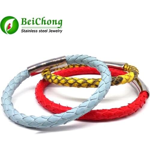 BC Luxury Bracelets Python Skin Leather Bracelet for Women Man Best Friends Gift pulseira wholesale dropship