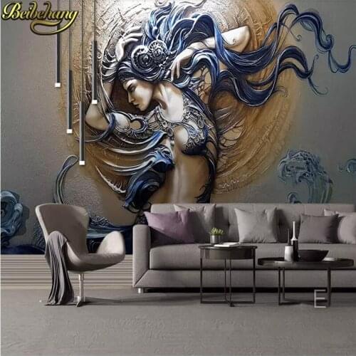 Beibehang wall paper Custom photo wallpaper mural 3D embossed fashion dynamic beauty wall decoration painting papel de parede
