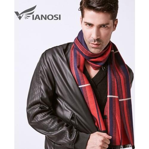 VIANOSI Brand Scarf Fashion Design Casual Scarves Winter Mens Wool Scarf luxury Brand High Quality Warm Scarves Men VA245