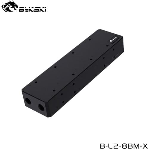 Bykski Multi Video Graphics Card Parallel Easy Build Block Head, 8 Cards Combined Connector,G1/4",POM,B-L2-8BM-X