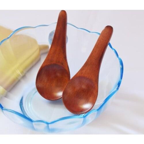100pcs Mini Wooden Spoon Kitchen Spoon Wood Sugar Tea Coffee Scoop Small Short Condiment Spoons Wooden Cooking Tool NO143