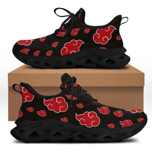 Doginthehole New Anime Akatsuki Sneaker Cosplay School Chaussures Vulcanisées Casual Autumn/Spring Mesh Lace Up Footwear Custom