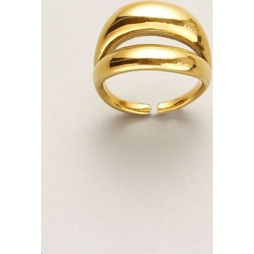 European and American fashion personality fashion lip-shaped geometric thick metal pattern open ring